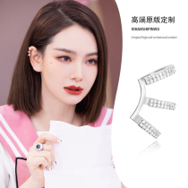 Qi Wei same earrings female ear hanging without ear hole 2021 New Tide ear clip Korean advanced feel tile ear clip