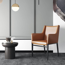 Watton Nordic dining chair business hotel chair backrest armchair leisure creative light luxury modern minimalist leather chair
