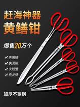 Stainless steel yellow eel clips eel fish clip Nip Clay pliers Anti-slip anti-remove and catch a special tool to catch the sea deity