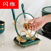 Kitchen pot cover rack Free storage kitchen sitting casserole countertop perforated household artifact perforated storage rack Household rack