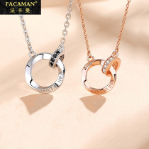 Fakaman original couple necklace a pair of men and women pendant light luxury niche design sense choker custom jewelry