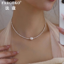 Faco Brand Broken Silver Necklace Girls pure silver 2023 New exploits light extravagant and small crowdlock bone chain Seven New Years Eve gift