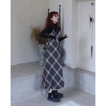 French retro waist suspender dress women autumn and winter 2021 new foreign style suit long skirt two-piece