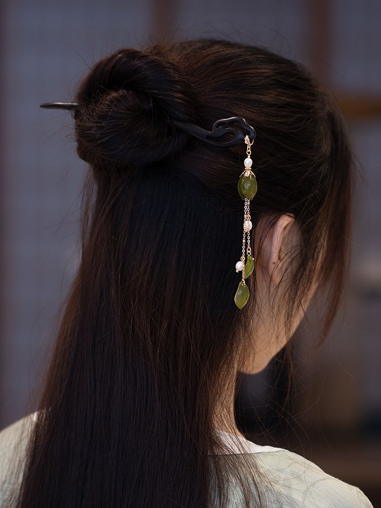 Qingfengji オリジナル手作り白檀ヘアピン韓服チャイナデイリーヘアピン木製ヘアピン古典的な中国の帽子