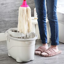 Hand pressure mop bucket home vintage mop bucket thick plastic floor mop bucket rectangular flat sponge squeeze bucket drag