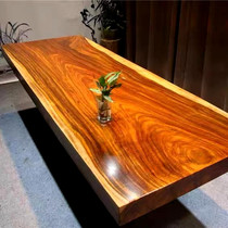 Okan big board table solid wood tea table table log mahogany tea table boss desk simple furniture painting case clearance