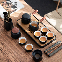 Xinchina Japanese light luxury black pottery tea set household living room ceramic simple teapot kung fu tea cup high-end gift