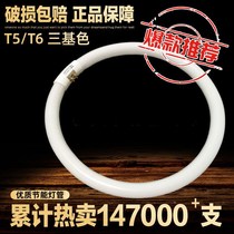 T6 T5 ring tube Round tube Four-pin three-color living room bedroom energy-saving fluorescent tube Ceiling lamp tube