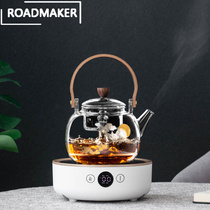 ROADMAKER heat-resistant glass double-liner cooking teapot Household Japanese electric pottery stove Tea maker Black tea steaming teapot