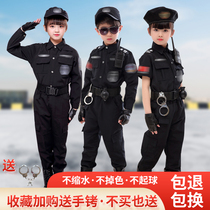 Halloween Childrens police special police special sets of equipment military show clothes kids children show jing guan fu