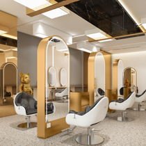  Barber shop mirror table Hair salon stainless steel hair cutting mirror fashion floor-to-ceiling single-sided double-sided mirror dedicated to hair salon