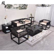 Home Bed Full Solid Wood Chinese White Waxy Wood Zen Mansuku Trio Place Guest Hall Furniture Five Pieces Three Sets