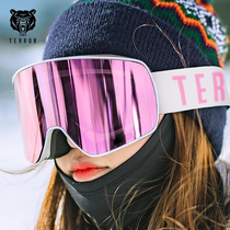 TERROR ski glasses double-layer anti-fog female male goggles can Card myopia mirror cylinder outdoor protective equipment