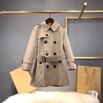 Childrens clothing custom children 21 autumn and winter New Classic girl hooded long waist windbreaker coat trend