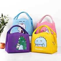 Cartoon small dinosaur portable lunch bag student portable cute lunch box bag waterproof aluminum foil cold insulation bag