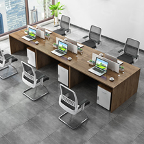 Staff desk Simple modern finance desk 4-person screen office Staff table and chair combination desk