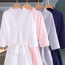 Spring and Autumn Thin Nightgowns Water absorption loose mens and womens bathrobe beauty salon hotel bathrobe morning robe couple pajamas long