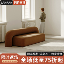 Nordic Fabric Sofa Small Apartment Simple Modern Clothing Shop B&B Wabi Sabi Style Double Three Seats Internet Celebrities