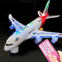 Large universal aircraft Airbus Childrens electric toys Aircraft model sound and light assembly assembly flash airliner