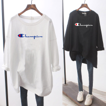 Pregnant women long sleeve T-shirt spring and autumn clothes large size belly does not show pregnant cotton base shirt long loose inner top