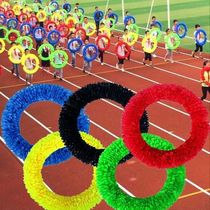 The opening ceremony of the sports meeting props admission type encrypted steel wire round hard circle five ring props a set of five wreaths