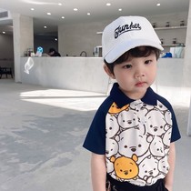 Childrens short-sleeved t-shirt mens 2021 new boy polo shirt handsome summer dress baby 100%cotton top childrens clothing