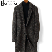 New woolen coat wool coat mens business casual mid-length double-sided cashmere coat mens double-breasted winter