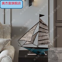 Home accessories sailboat ornaments TV wine cabinet boy childrens study bedroom living room bookshelf smooth display