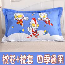 Childrens pillow Men and women 3-6-10 years old pure cotton baby neck protection four seasons universal kindergarten nap primary school pillow 