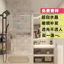Transparent square glass brick partition wall solid hot melt porch screen bathroom crystal brick ice pattern partition brick