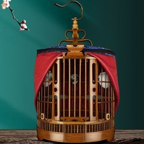  Guizhou Kaili thrush cage boutique handmade bamboo single leather round cage full set of large starling wren thrush bird cage