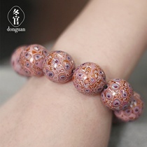 donguan dongguan lacquerware handmade lacquer beads hand string diy Buddha beads hand string Men and women money chain jewelry purple flower cloth