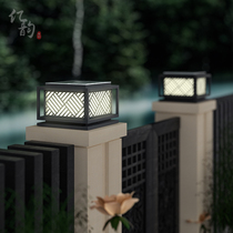 Outdoor pillar lamp solar waterproof wall lamp Gate Square landscape lamp villa garden stainless steel garden lamp