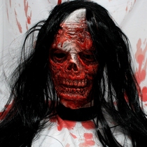  Horror men and women ghost Sadako mask Halloween haunted house room escape script Killing npc headgear props scary