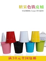 Wild painted candy tin bucket Beach mini bucket Color small iron bucket bucket Flower bucket Fleshy toy flower pot