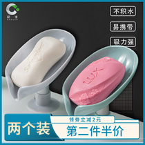 Soap box Soap shelf Wall-mounted suction cup type drain-free hole-free creative rack does not accumulate water household storage artifact