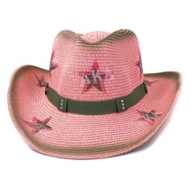 Cowboy hat hot girl sunscreen sunshade beach hat girl cute cow Holiday Girl fashionable wind travel sunscreen hat