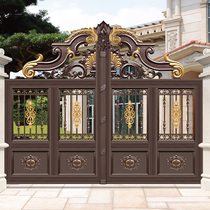 Wei Peng aluminum art European villa door aluminum alloy electric translation double opening courtyard door into the house wall rural courtyard