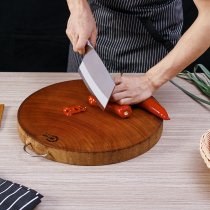 Cutting board solid wood cutting board household antibacterial anti-mildew knife board kitchen cutting board round Pier board chopping board board iron wood sticky board