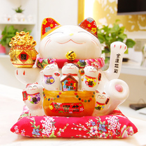 Shake hands Lucky cat ornaments Open size shop cashier Home living room Office gifts automatic beckoning