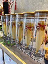 Flower glue gift jar sealed bottle with lid food grade storage jar display tangerine peel storage jar tea cake tea jar