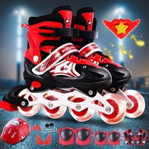 Skates Children All-suit Boys Girls Adults Straight Rows Roller Skates Roller Skate Skate Sparkling Adjustable