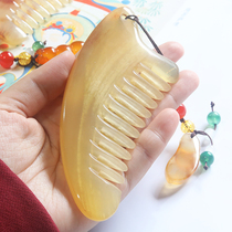 Yu jiaoxuan natural Yellow Horn massage comb anti-off head Meridian comb Lady special long hair portable home gift