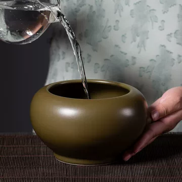 蕎麦釉 茶葉末釉水盤 中国古玩 中国美術 唐物 擺件 茶叶末釉瓷器收藏价值，竞拍价高达百万！_景德镇