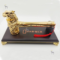 Construction of big hammer quality hammer bronze golden dragon head hammer custom decoration company start hammer ceremony hammer engraving