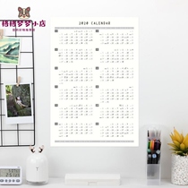 2021 calendar year a big A32 year without creases single A4 Wall horizontal punch card calendar ins Wind