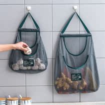 Japanese kitchen wall hanging storage bag household fruit and vegetable ginger garlic hollow multifunctional mesh bag breathable storage bag