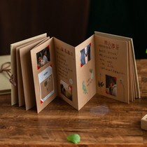 Small card book 5 inch 6 inch plug-in theme thin DIY handmade photo album Black Card Cow card sticky accordion