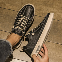 Leather shoes British style mens soft bottom breathable casual shoes 2021 Spring and Autumn New Korean fashion simple light board shoes