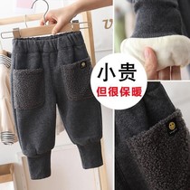 Baby cotton pants winter boys and girls 0-6 years old plus velvet padded pants baby children three-layer outer wear warm pants